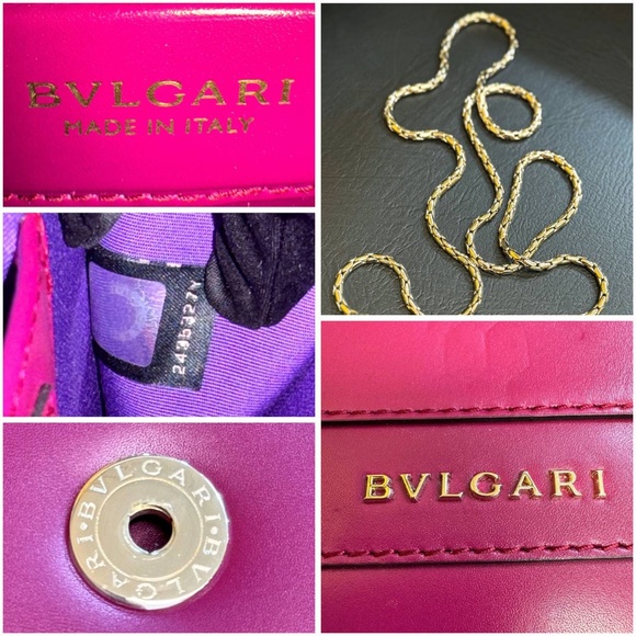 Bvlgari Serpenti Forever Square Crossbody Purple Shoulder Bag calf Leather Beet - Picture 12 of 13